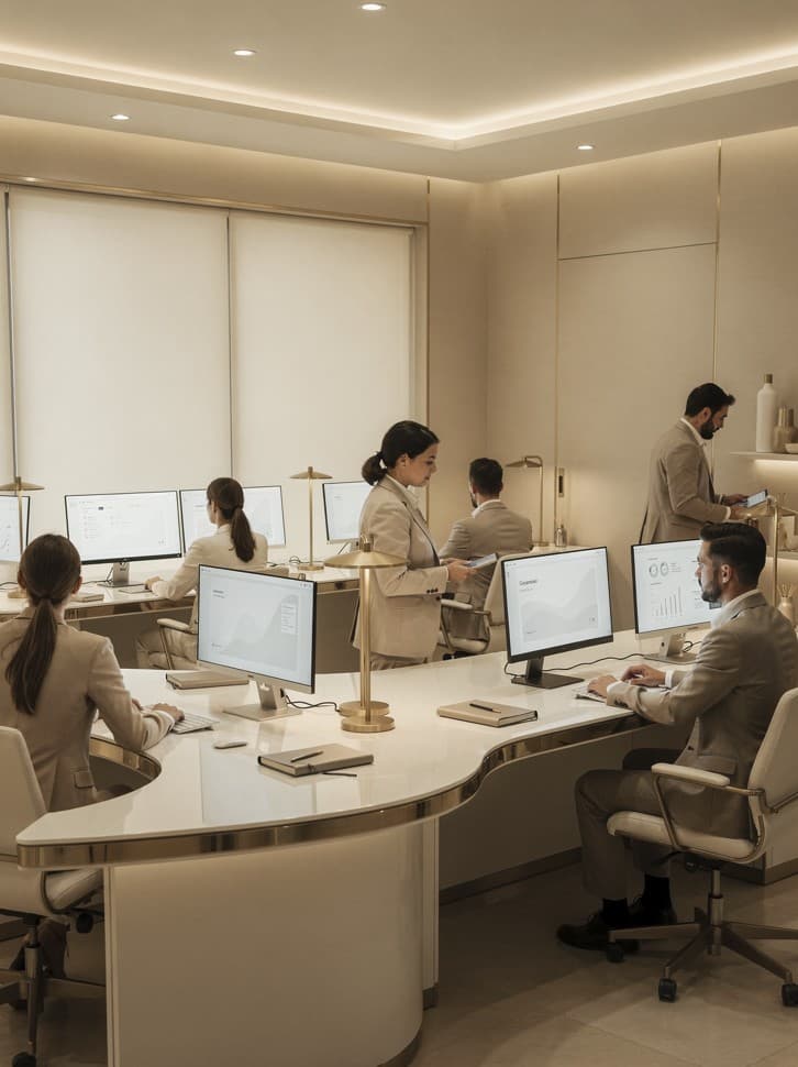 Équipe d'un centre opérationnel de sécurité en collaboration